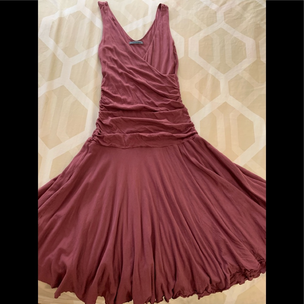 Velvet L lavender fit flare dress Anthropologie